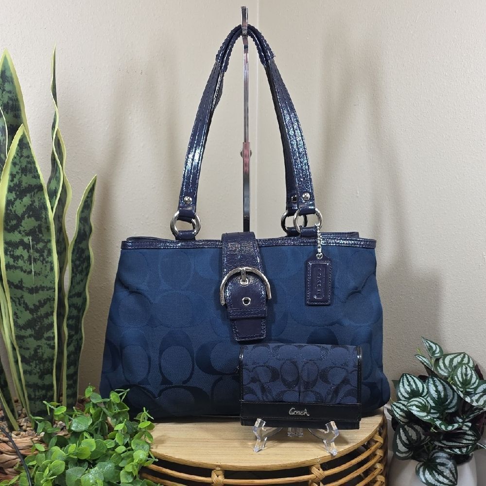 Coach Soho Signature Caryall & Matching Wallet